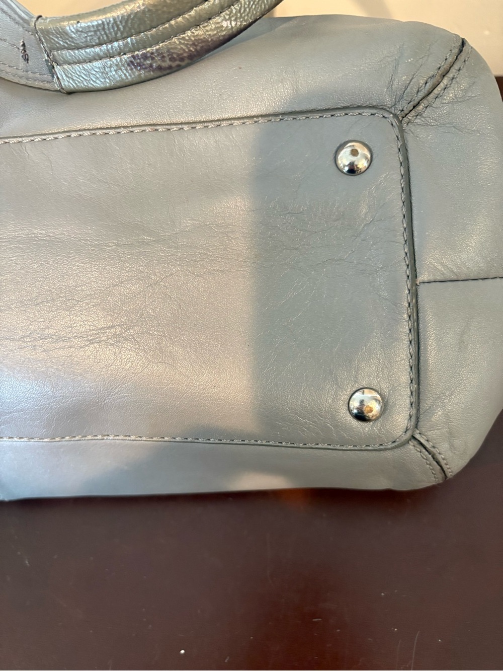Coach 2000s Y2K SoHo Shoulder Bag Purse Gray Metallic Classic Pleated Leather - Picture 11 of 14